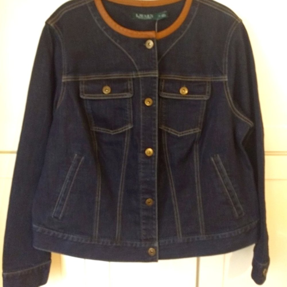 Lauren Ralph Lauren Denim/Leather jacket - sz 1X